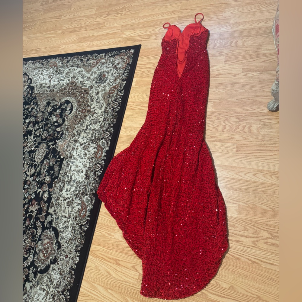 Red Long Sequins Dress XS - Picture 8 of 8